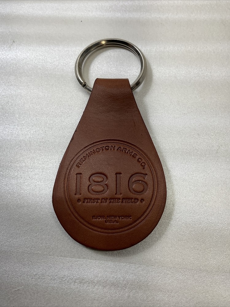 Brown Leather Remington® 1816 Keychain