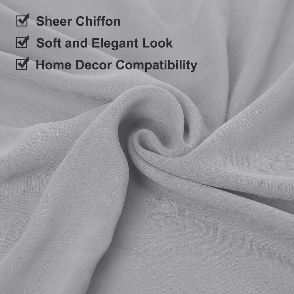 Grey Chiffon Table Runner 27.5" x 118" Romantic Table Runner