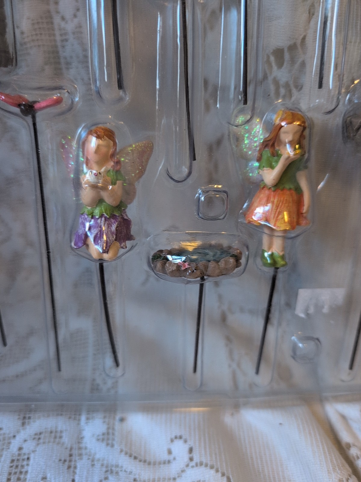 Blossom Bucket Fairy Garden Mini Village Resin Picks Set NEW