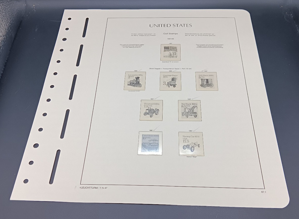Leuchtturm U.S. , 12 New Album Pages for Coil Stamps 1966-1985