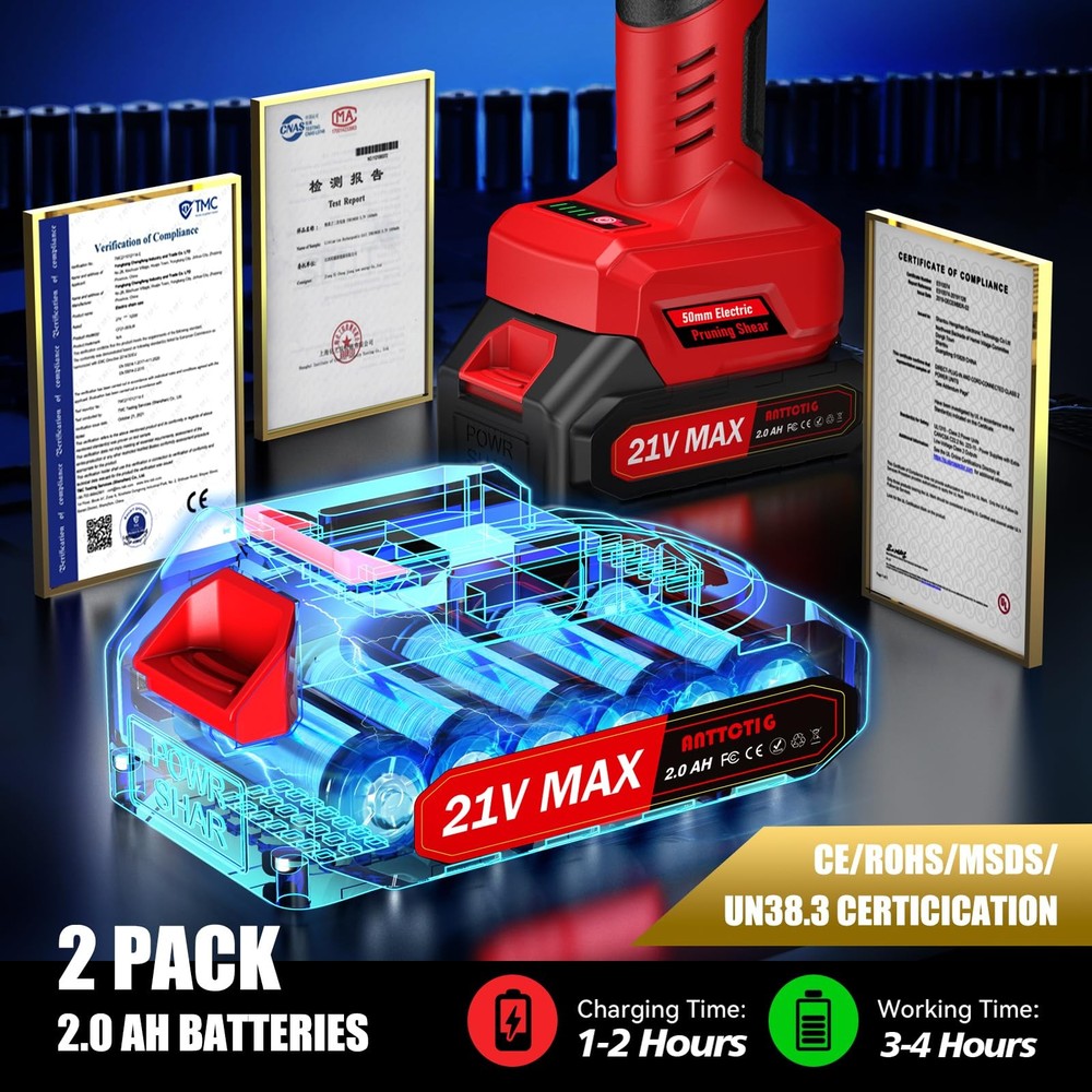 (Upgraded Version) Electric Pruning Shears, Large 2.75 inch Cutting Diameter ...