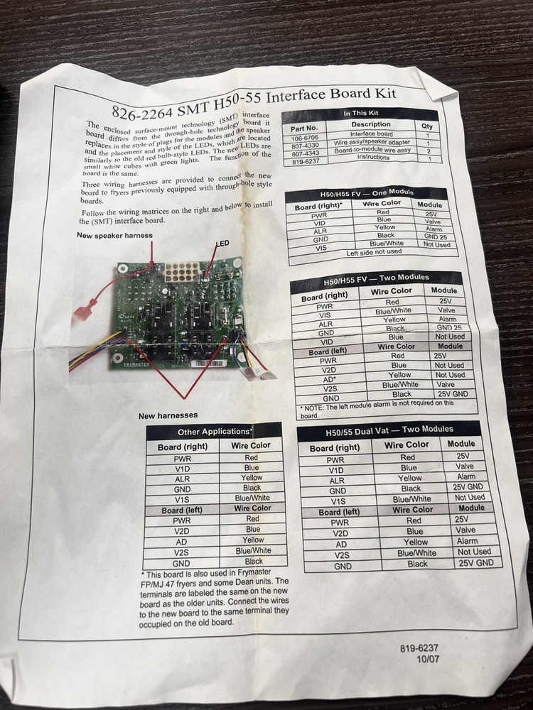 826-2264 SMT H50-55 Interface Board Kit