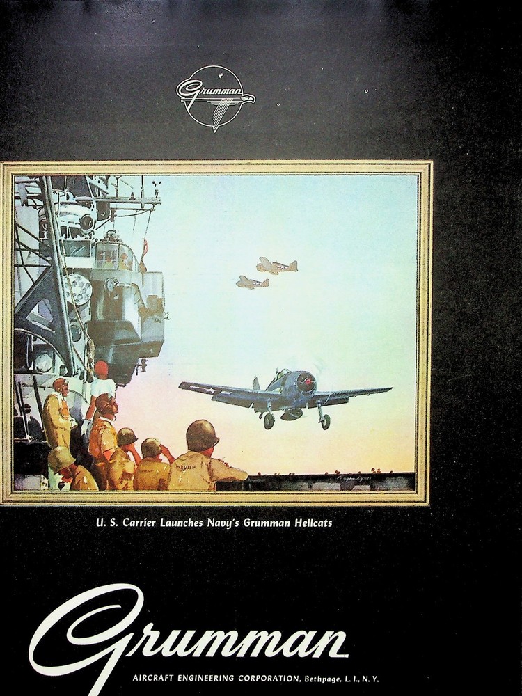 Original WW2 Grumman F6F Hellcat Launch Ad