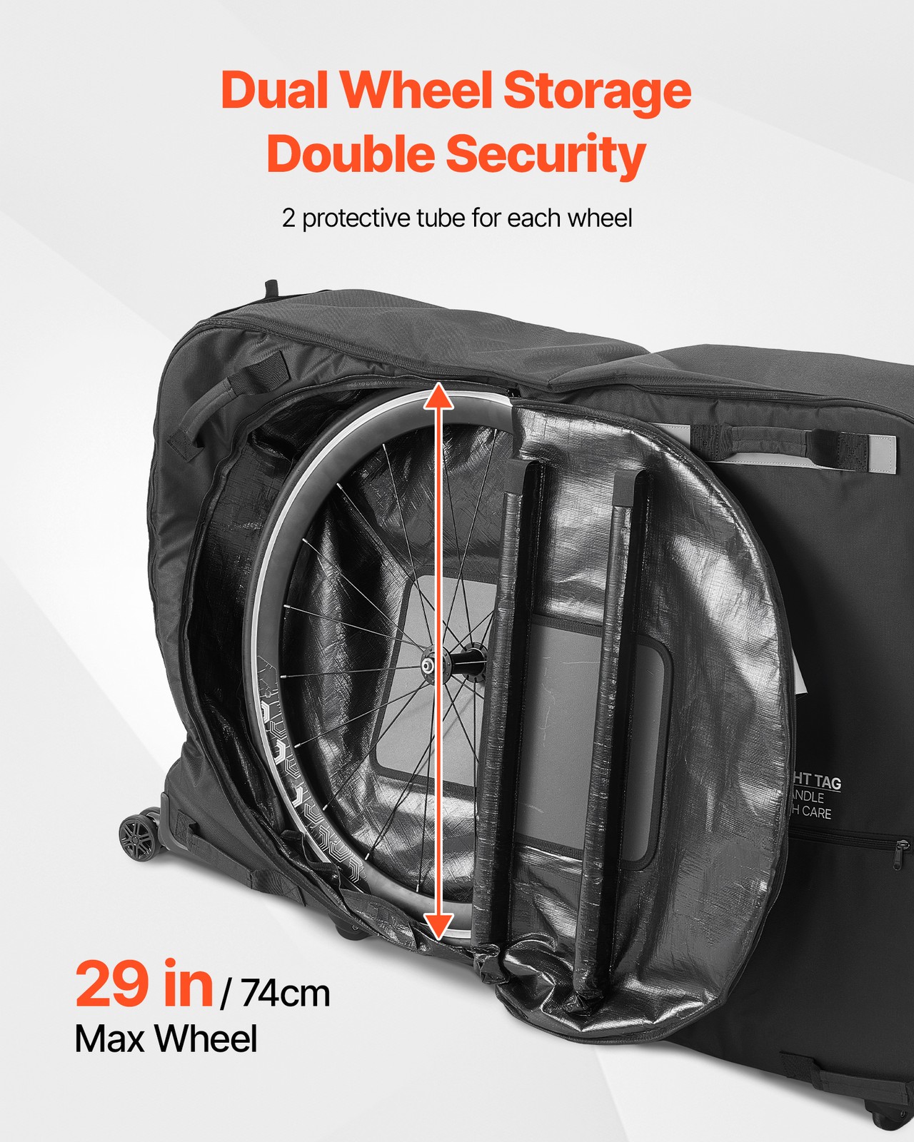 VEVOR Bike Travel Bag Max. Wheelbase 51 in 600D Bicycle Storage Carry Bag