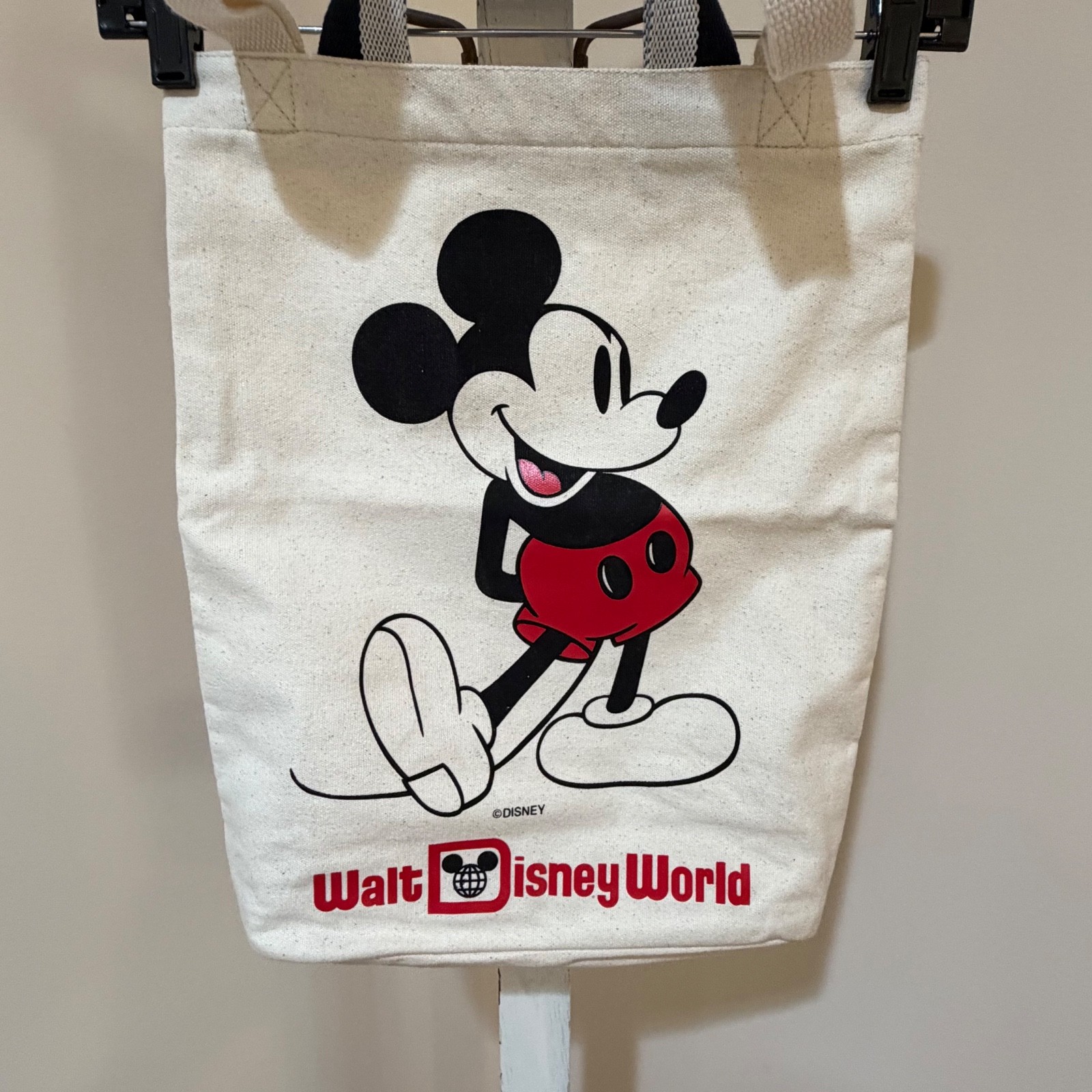 NEW DISNEY WORLD CLASSIC MICKEY MOUSE CANVAS TOTE BAG WITH HAND/SHOULDER STRAPS