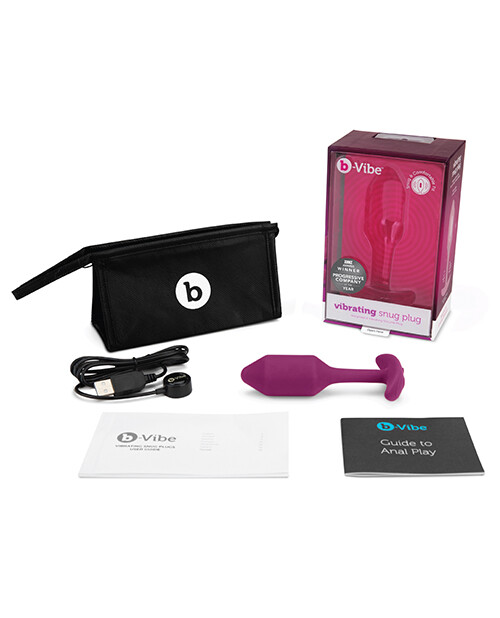 B VIBE VIBRATING SNUG PLUG WEIGHTED ANAL BUTT PLUG MEDIUM SIZE