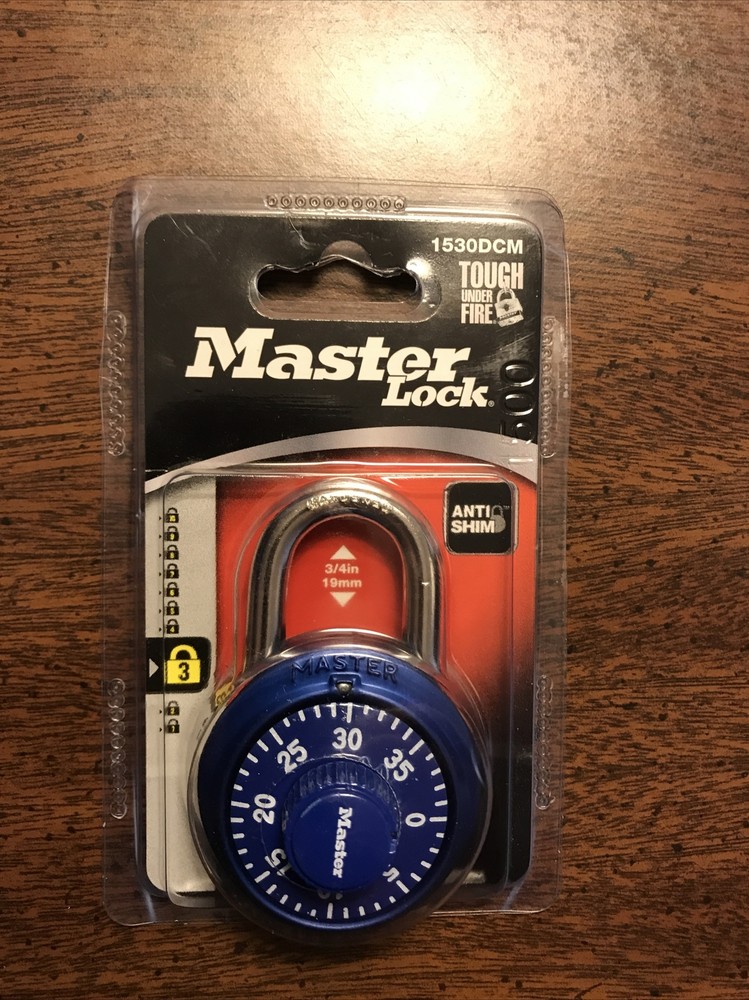 Master Lock Combination Padlock Blue Anti-Shim