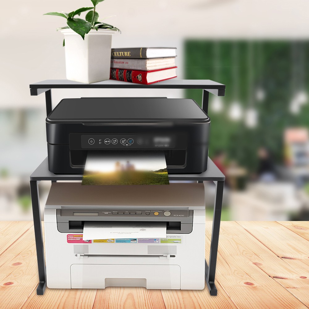 3-Tier Table Storage Shelf Home Office Desktop Storage Rack Desk Printer Stand