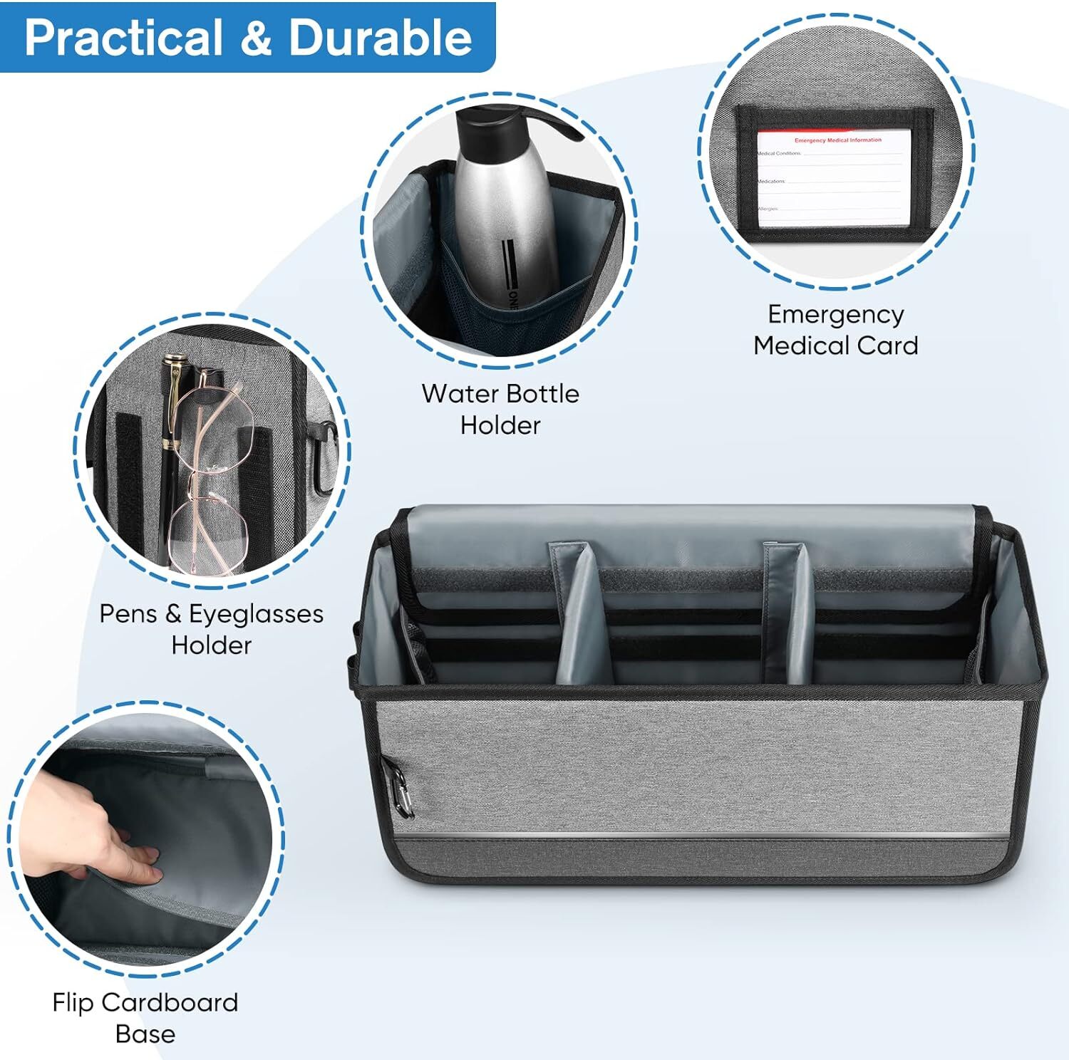 Large Walker Basket for Folding Walkers Foldable Walker Storage Bag for Elderly