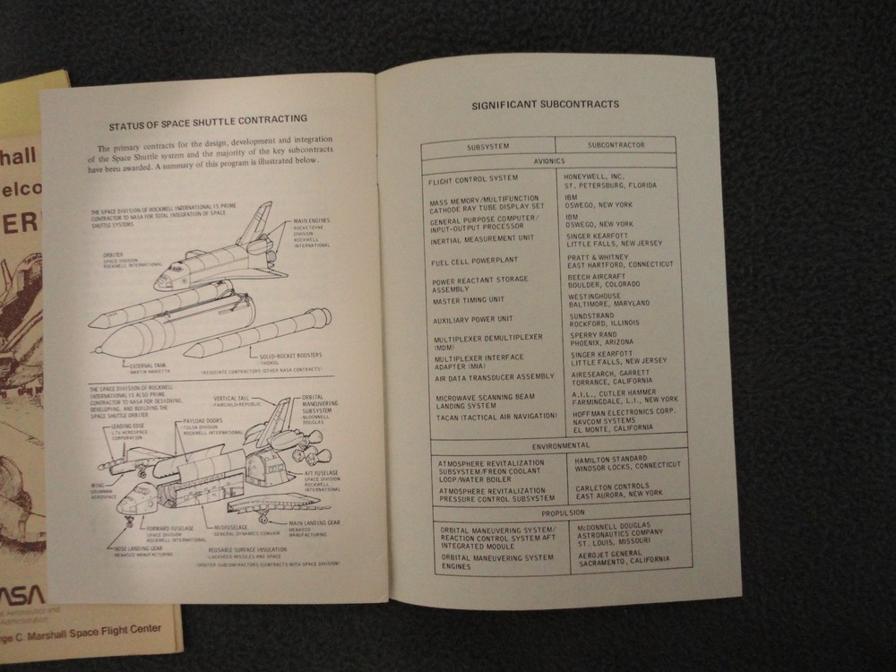 1970s NASA SPACE SHUTTLE ORBITER MSFC PAMPHLETS/BOOKLETS-BOOSTERS/MATED VERTICAL