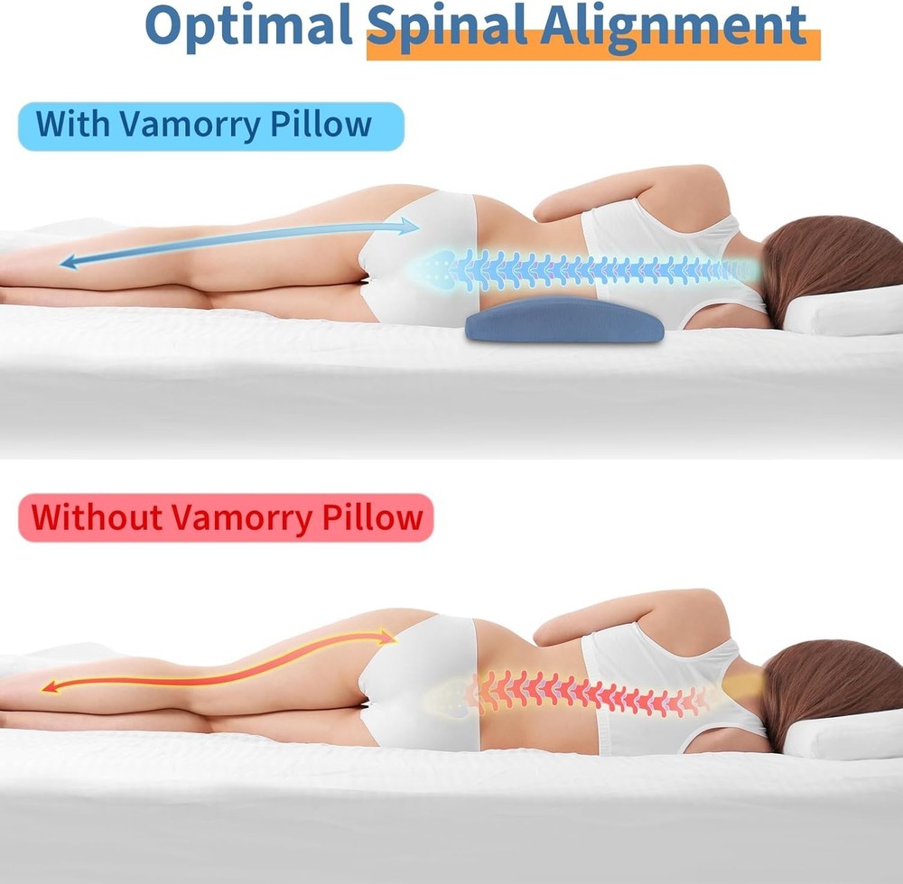 Multi-Functional Memory Foam Lumbar Pillow - Ideal for Sleeping & Relaxation