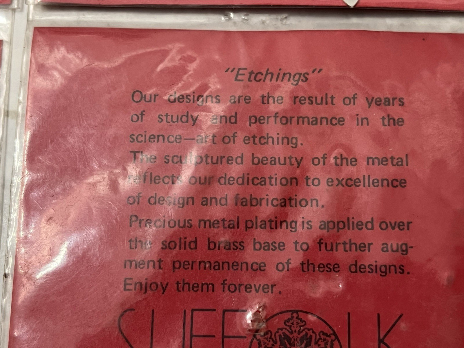 6 Vintage SNOWFLAKE Silver Plated Brass Christmas Ornaments SUFFOLK ETCHINGS NEW