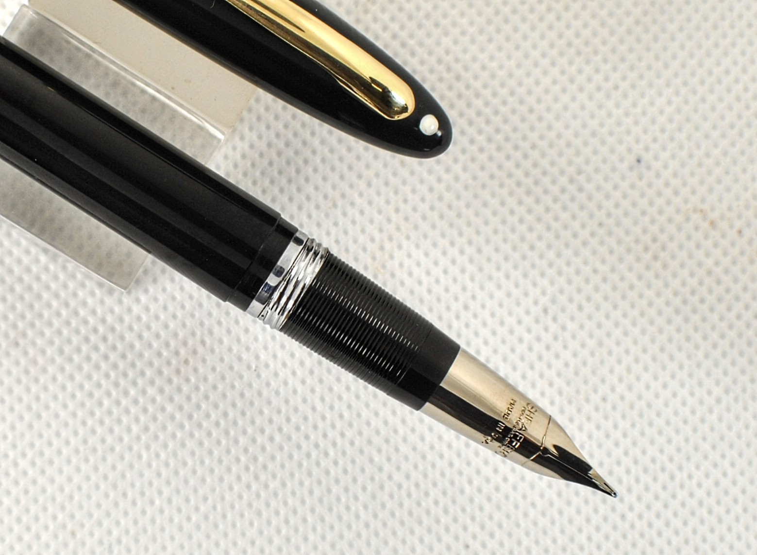 Very Nice Black Snorkel Statesman, Smooth Medium Palladium Nib, RESTORED