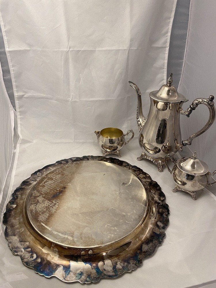 Vintage Oneida Silver Plated Du Maurier 4 Piece Coffee Set