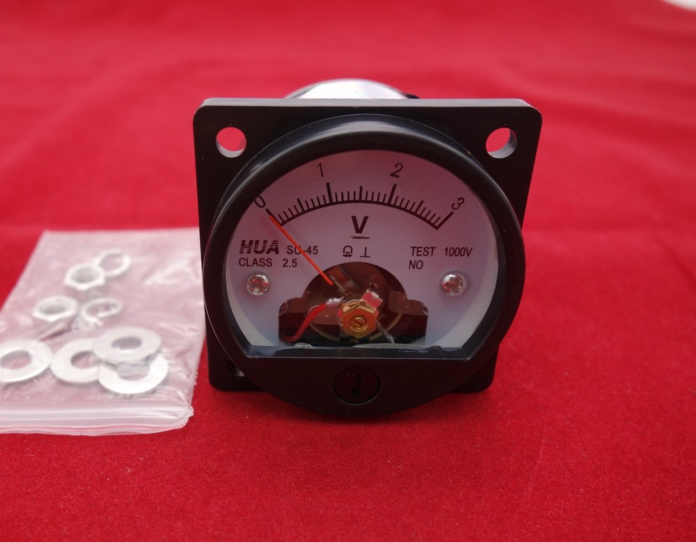 DC 0-3V Analog Voltmeter Analogue Voltage panel meter SO45 directly Connect
