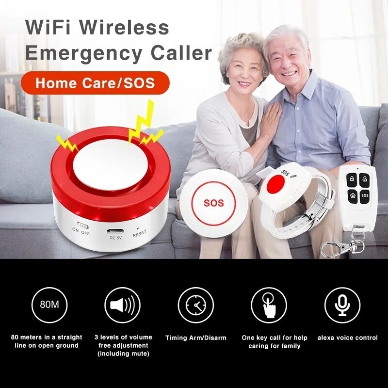 Wi-Fi Panic Button For Elderly Senior Enegency Fall Alert Devics SOS life Alarn
