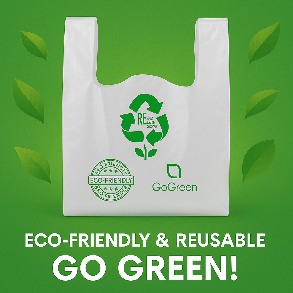 Clear Plastic T-Shirt Grocery Bags 3 Mil Heavy Duty Reusable 1/6 21x6.5x11.5