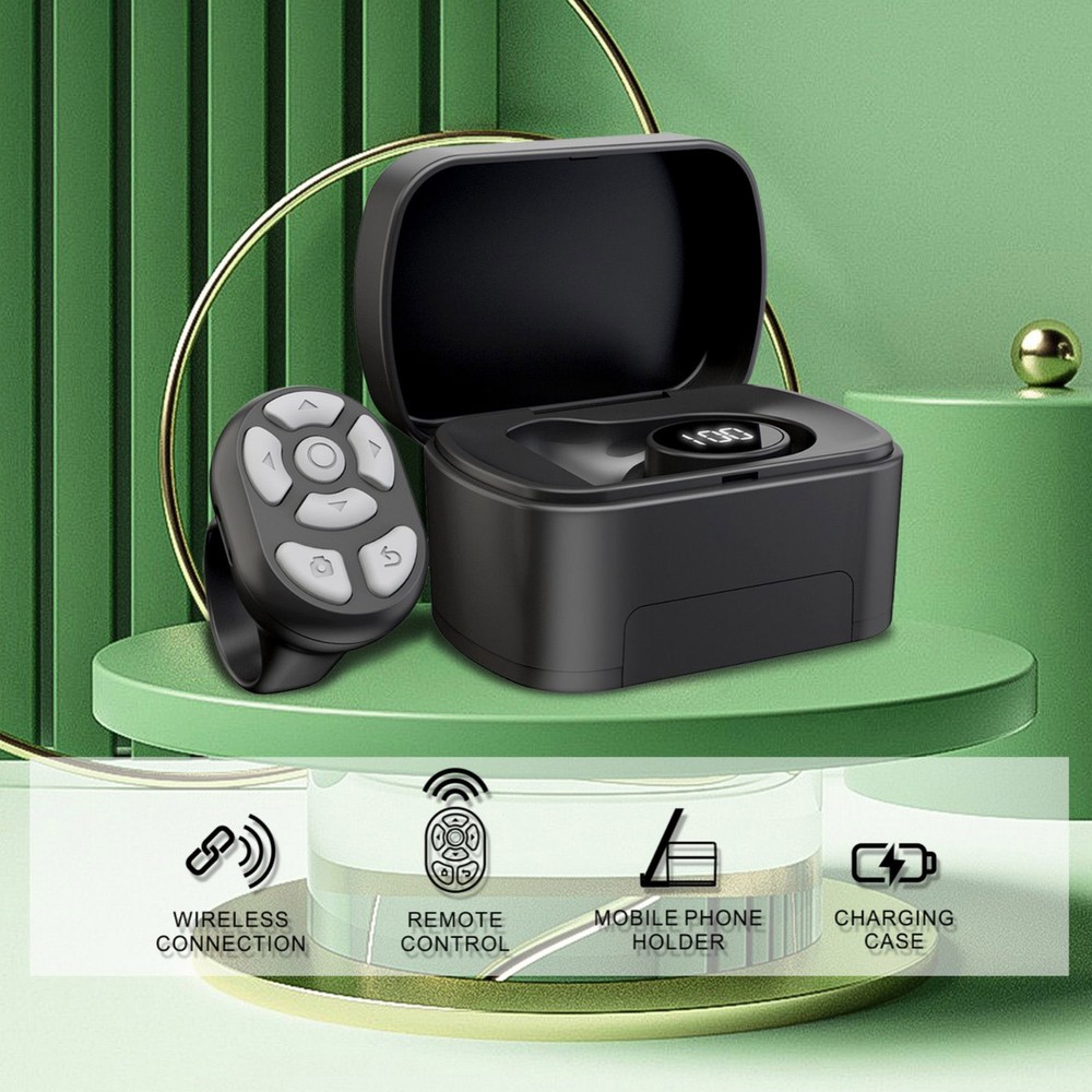 Wireless Bluetooth Remote Control Scrolling Ring Fingertip Video Mobile Phone