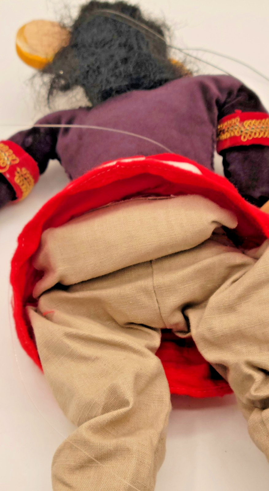 Sri Lanka RUKADA Marionette Puppet VINTAGE Wood Lankan HAND MADE Folk Art Figure