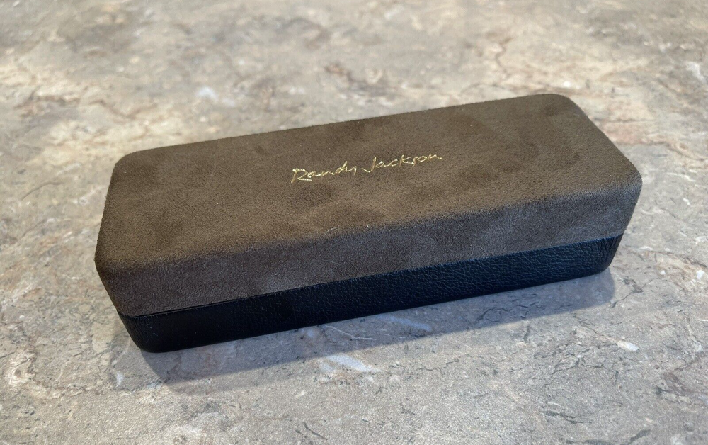 Randy Jackson Hard Sided Eyeglass Case Clamshell Brown Suede
