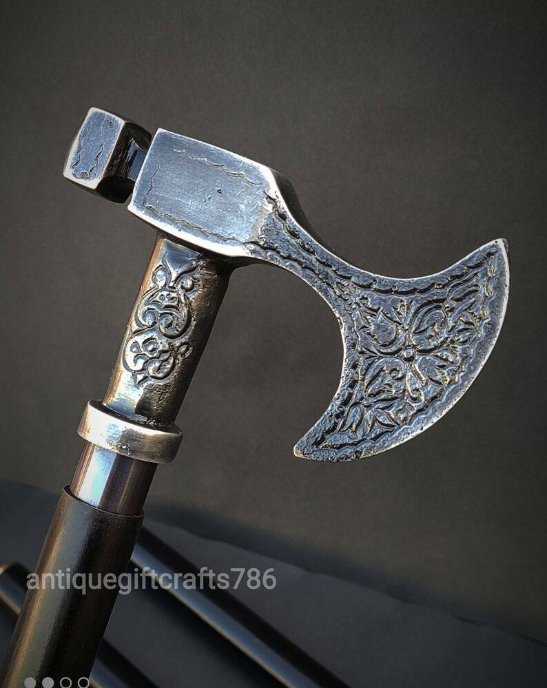 Walking Stick Handmade Solid Antique Axe Walking Stick Wooden