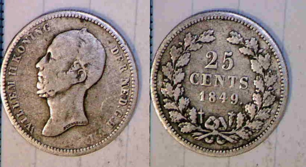 1849 Netherlands Silver 25 Cent #2