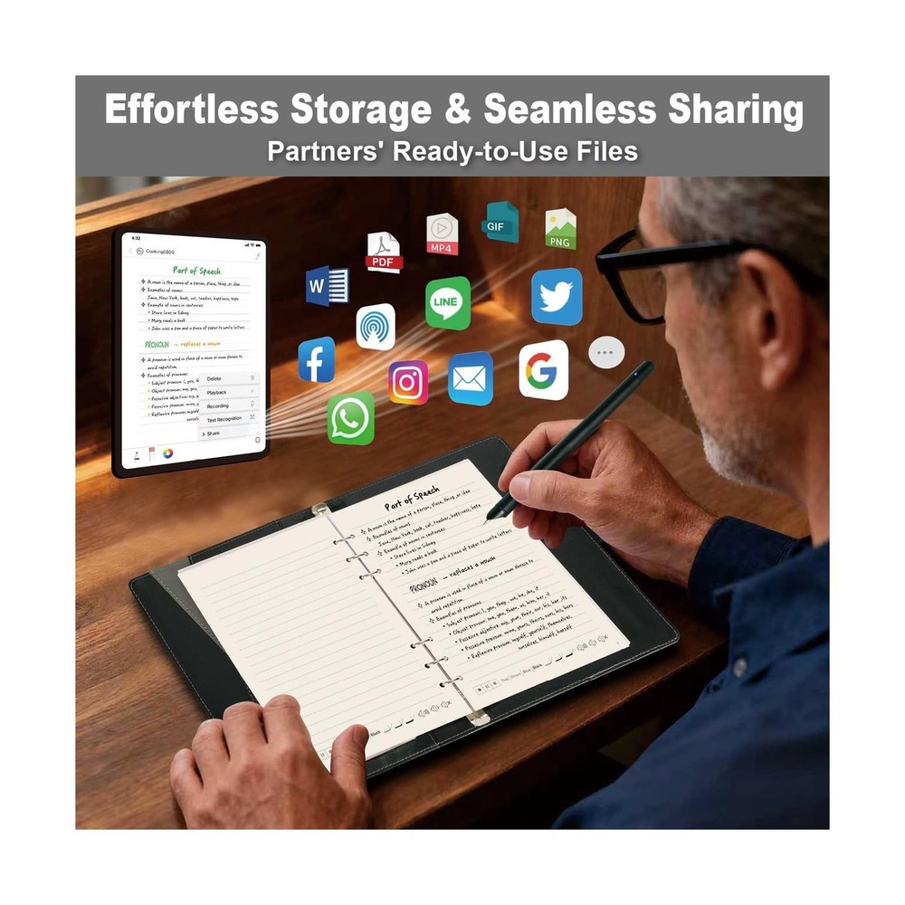 Smart Pen for Note Taking Set Real-Time Paper-to-Digital, Smart Digital Noteb...