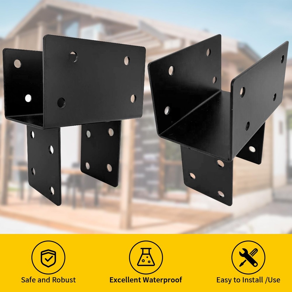1Pack Pergola Post Cap Tie Brackets Kit,DIY Tee Bracket Contector with Screws...