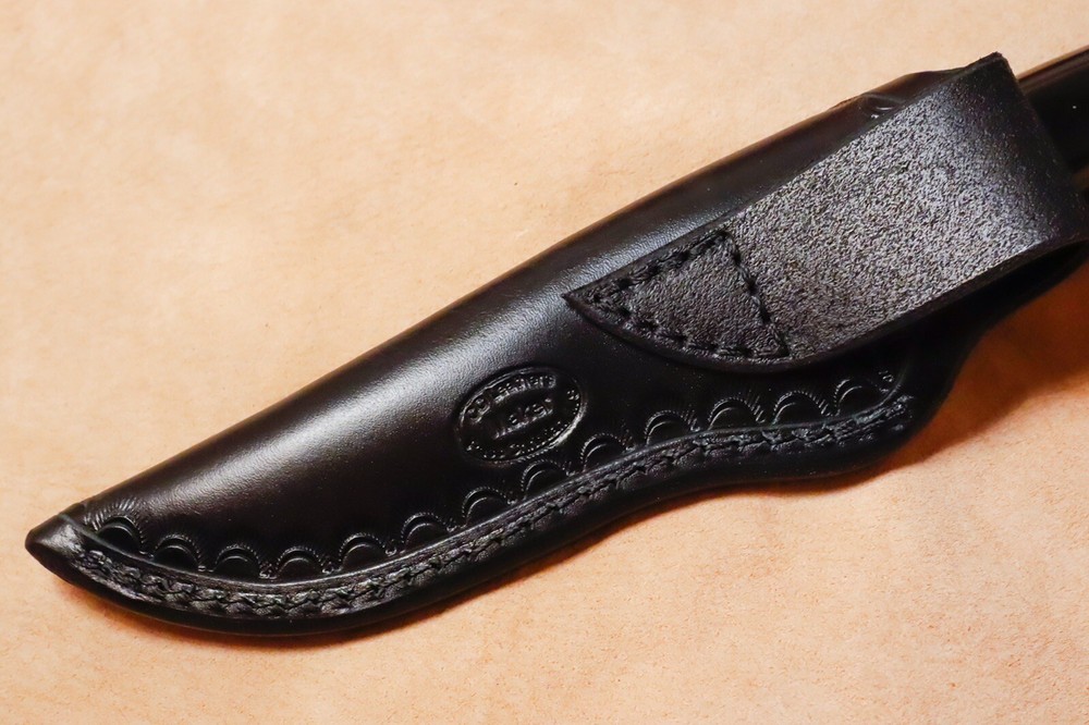 Custom Black Leather Sheath for Buck 119