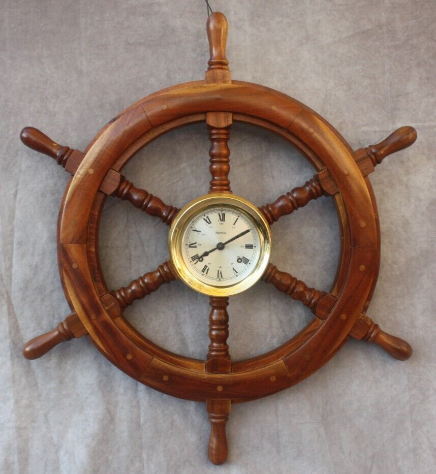 Hermle Maritime Ship Wheel Wall Clock 8 Day