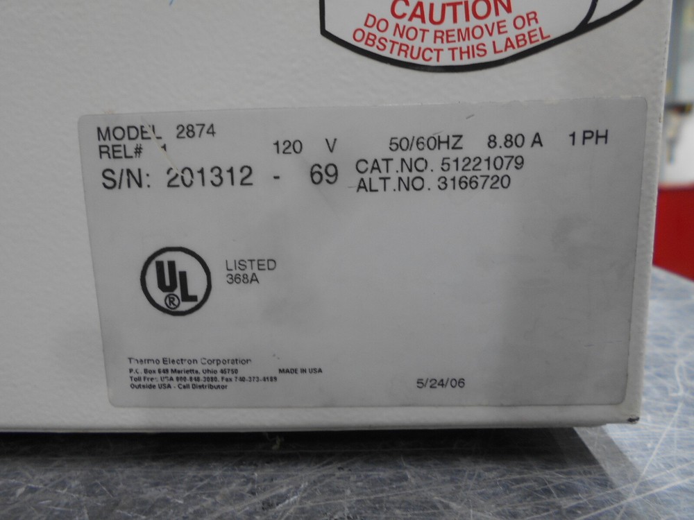 THERMO ELECTRON MODEL 2874 14.5L SHALLOW FORM SHAKING BATH