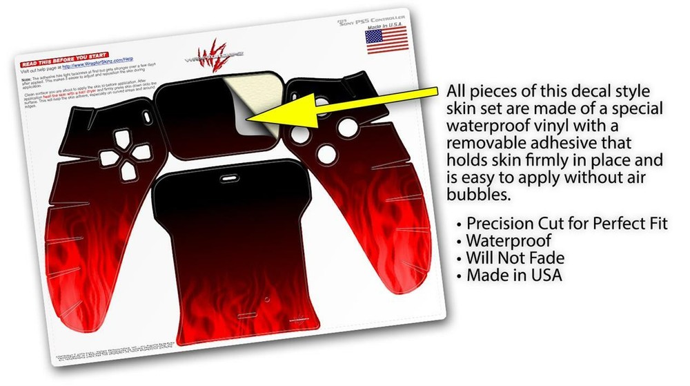 Skin Sony PS5 Controller Fire Red
