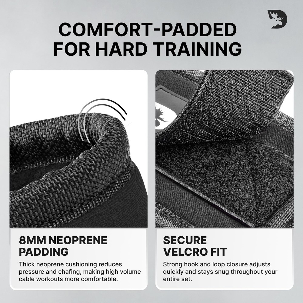 Ankle Strap for Cable Machine Attachments - Gym Ankle Cuff for Kickbacks, Glute