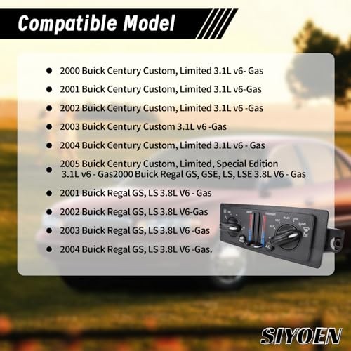 599199 Heater A/C Dual Climate Control Module Compatible with 2000-2005 Buick