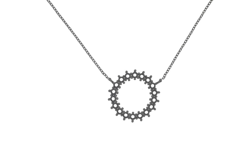 Sterling Silver Semi Mount Pendant Setting Round RD 3x3mm Circle 18" C Solid