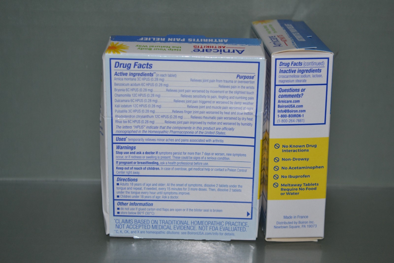 (2) Boiron Arnicare Arthritis, Homeopathic, 60 Meltaway Tablets Each, Exp.08/28