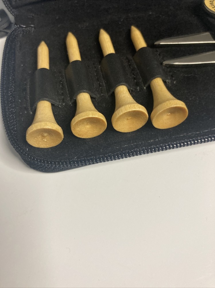 Etienne Aigner Leather Golf Tee Case Black