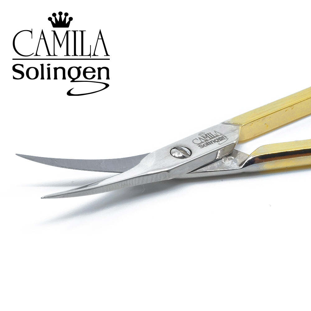 3.5" Gold Plated Curved Precision Tip Cuticle Scissors