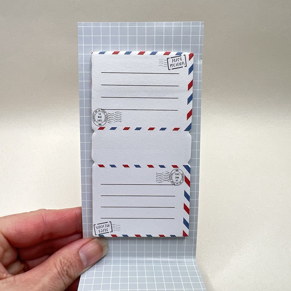 Air Mail Envelope Stand Up Sticky Note Pad School Lunch Notes