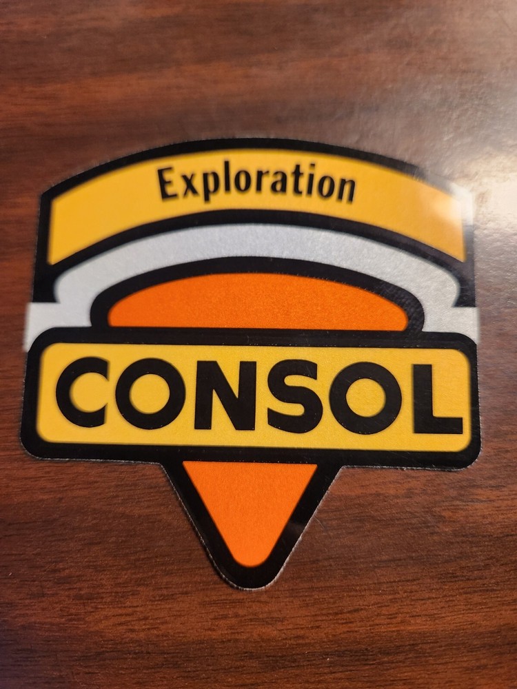EXPLORATION SHIELD WHITE BACK CONSOL COAL MINING STICKER
