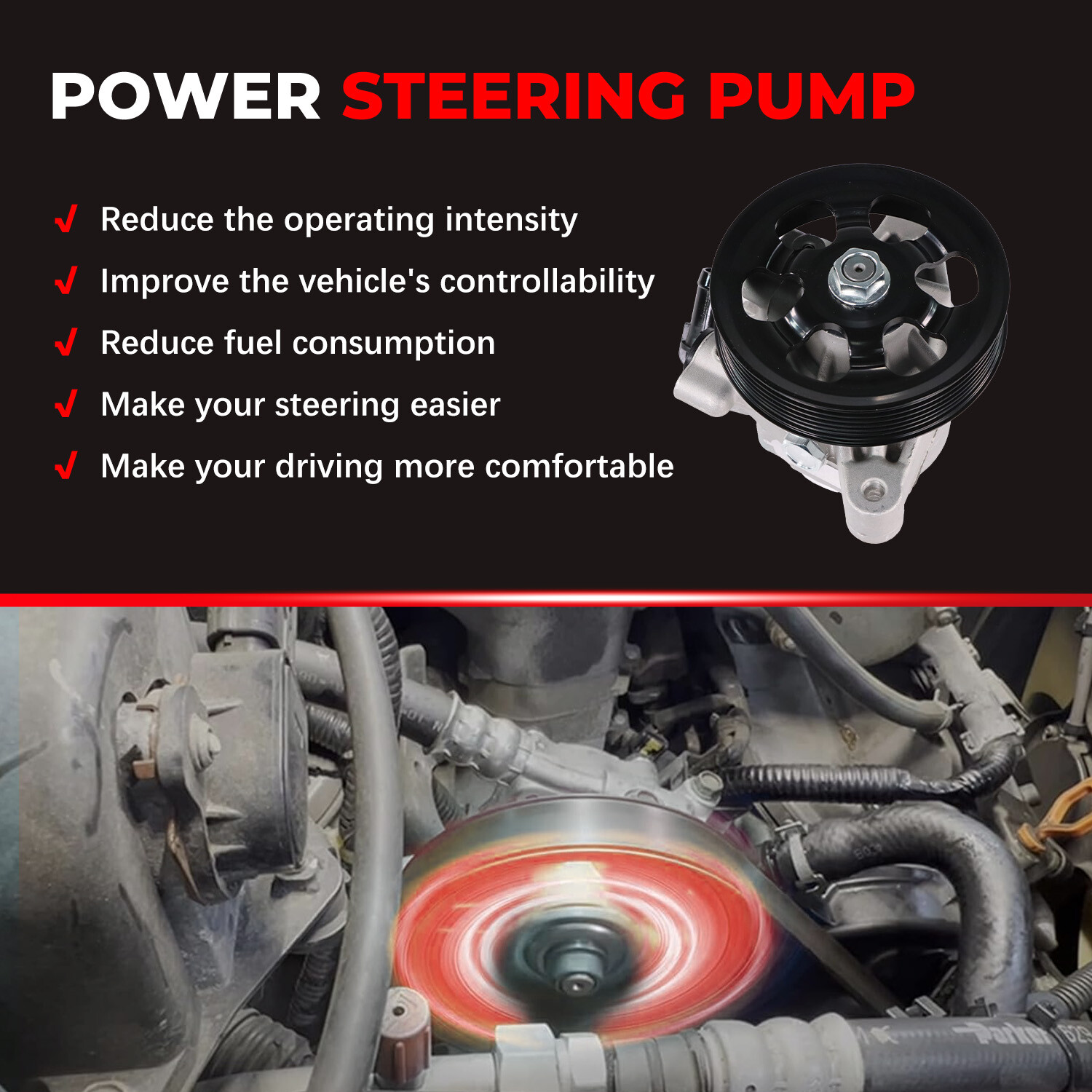 21-5456 Power Steering Pump w/ Pulley for 2006-2011 Honda Civic 1.8L 56110RNAA01