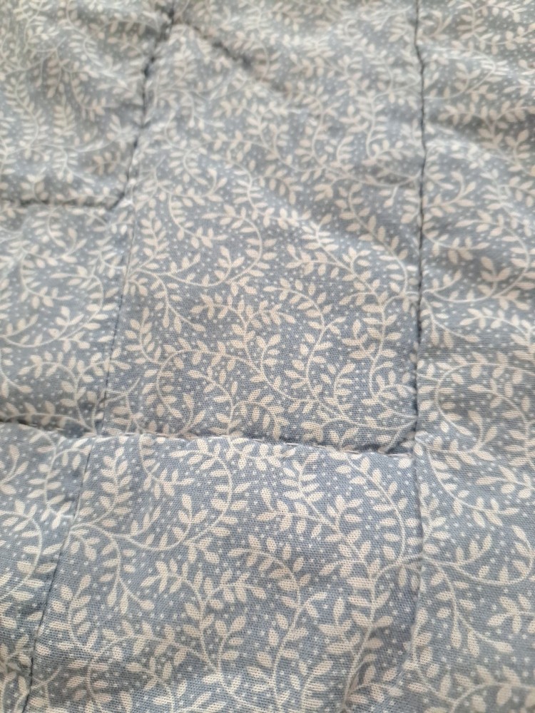 Handmade Star & Floral Pattern Blue Patchwork Quilt
