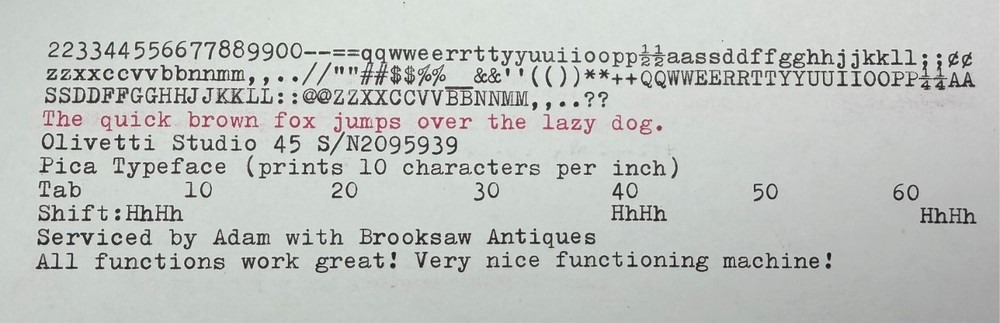 Nice! Serviced 1973 Olivetti Studio 45 Fully Functional Portable Typewriter