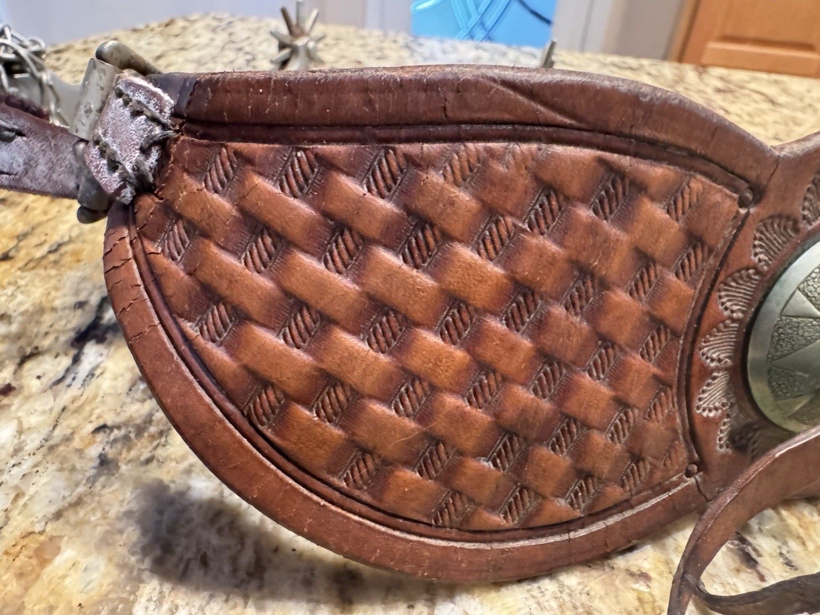 Vintage Western Cowboy Cowgirl Spurs Leather Strap As Found