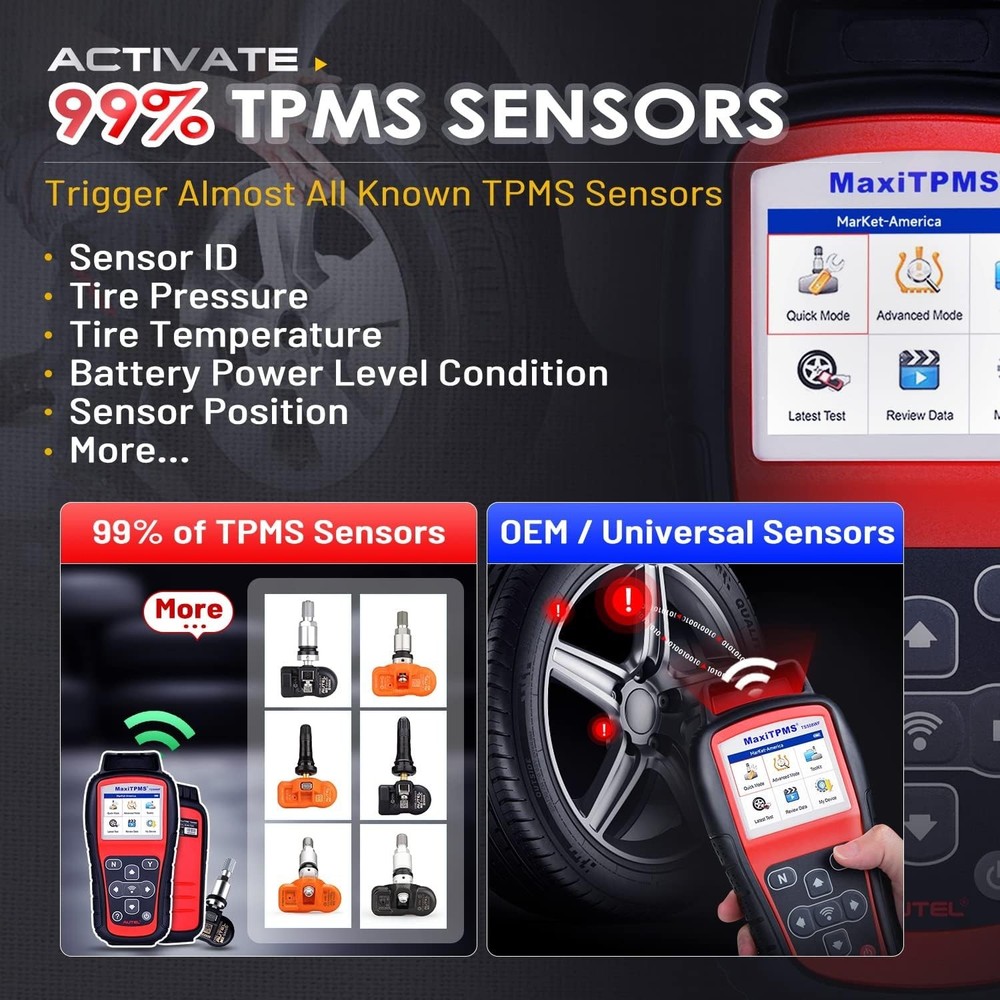 Autel MaxiTPMS TS508WF TPMS Relearn Tool TPMS Sensors Activate/Reset/Programming