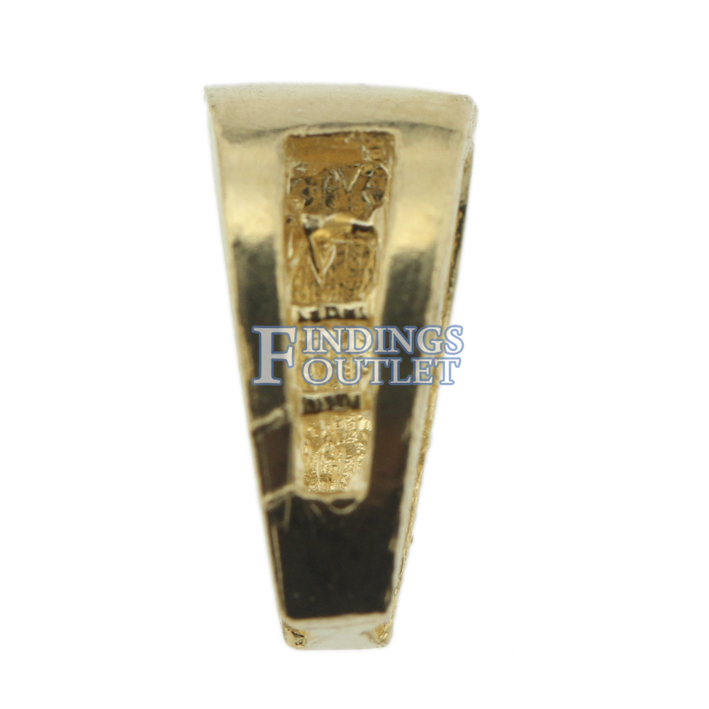 14k Yellow Gold Channel Setting Pendant Bail Jewelry Findings For Chain Necklace