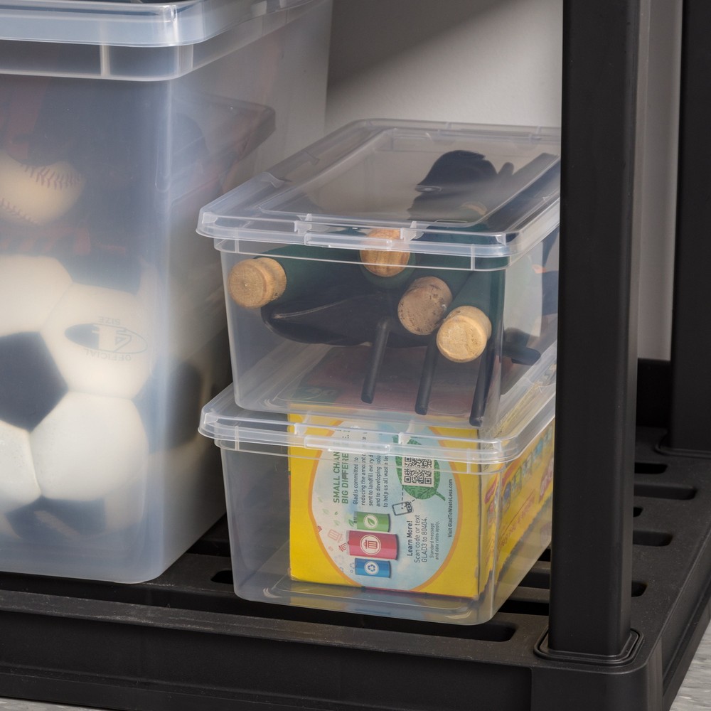 5 Qt Plastic Storage Bins with Lids, Stackable Totes, Containers, Clear, 20Pk