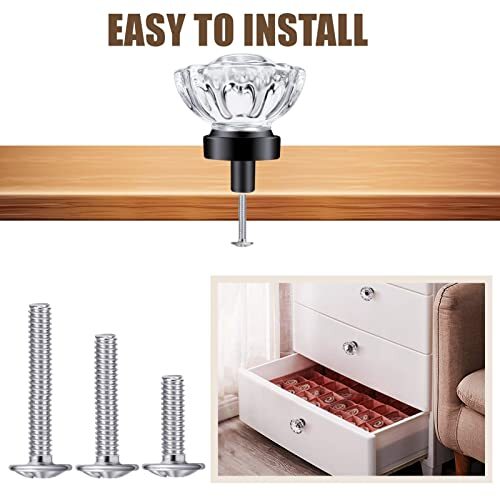 8 Pcs Glass Knobs Vintage Crystal Glass Drawer Pulls Knobs Dresser Knob Cabinet