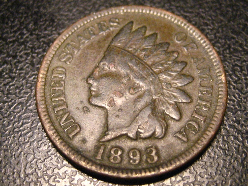 1893 Indian Head Cent Damaged