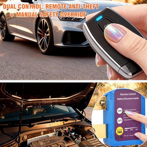 Remote Battery Disconnect Switch 12V, 240A Smart Voltage Sensitive Car Kill